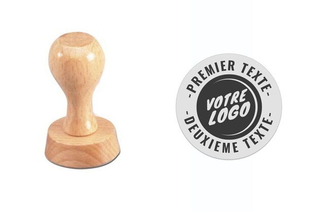 Cachet en bois rond 30 — vue 3